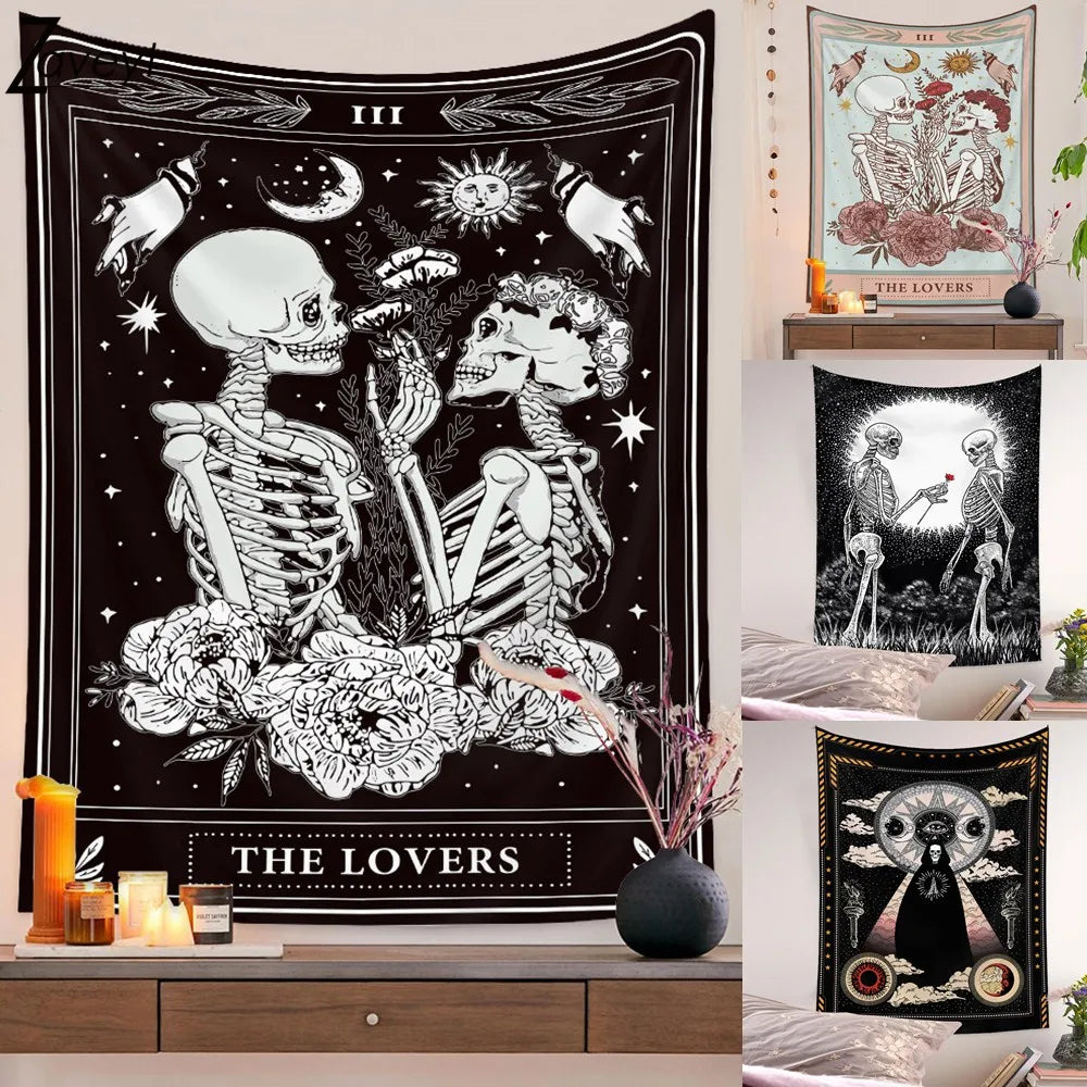 Skull Wedding Tarot Tapestry