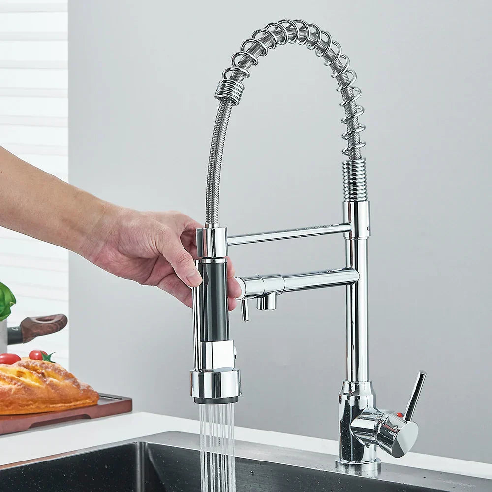 SpringFlow – Double spout kitchen mixer tap faucet