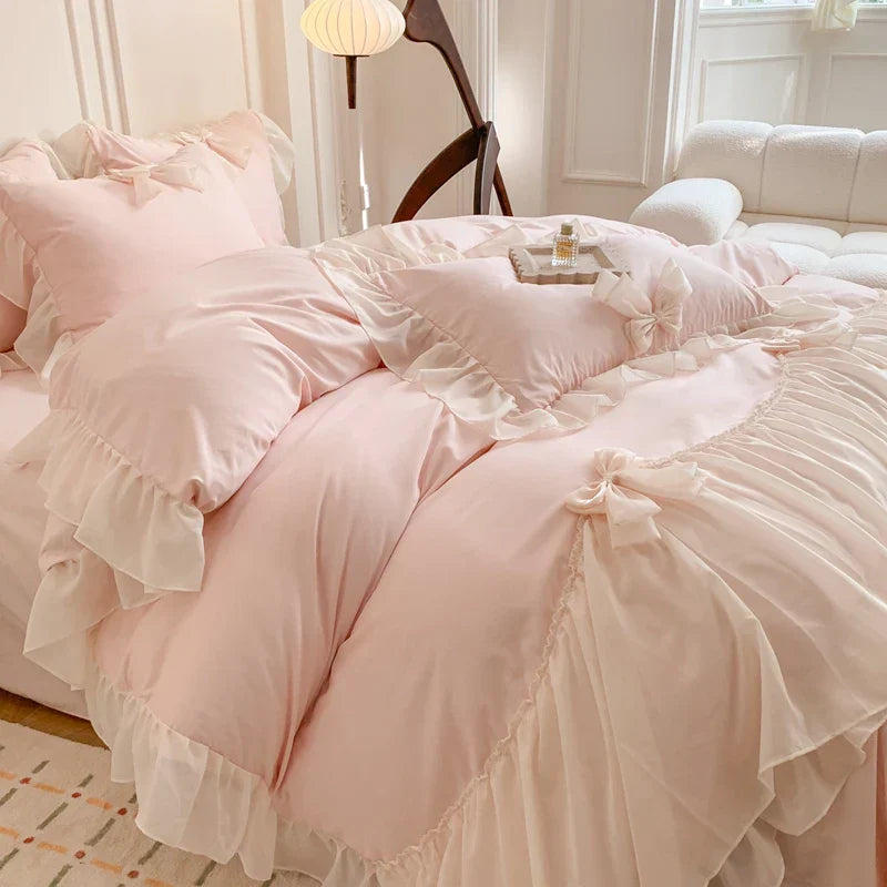 Chiffon Lace Romantic Bedding Set