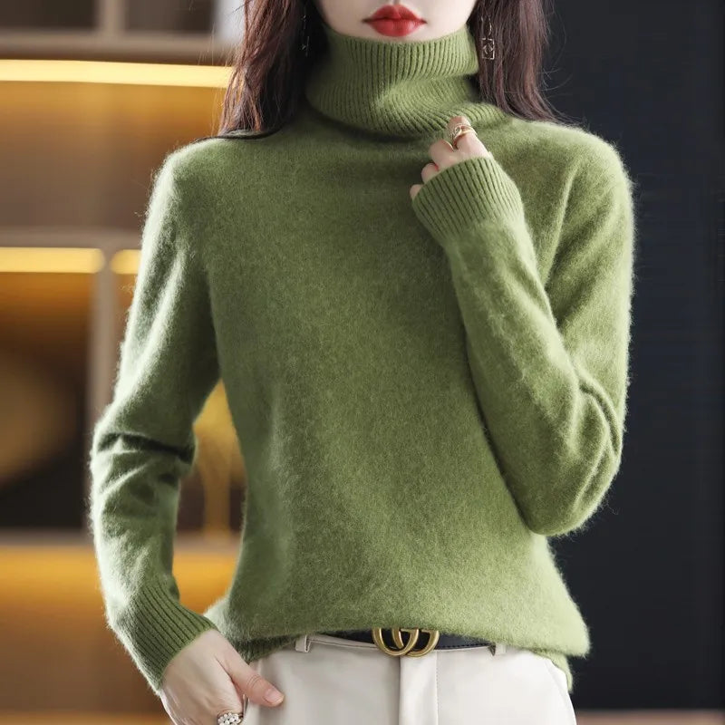 Sinead: Japanese-knit 100% Cashmere Turtleneck Sweater for women: autum&winter essential