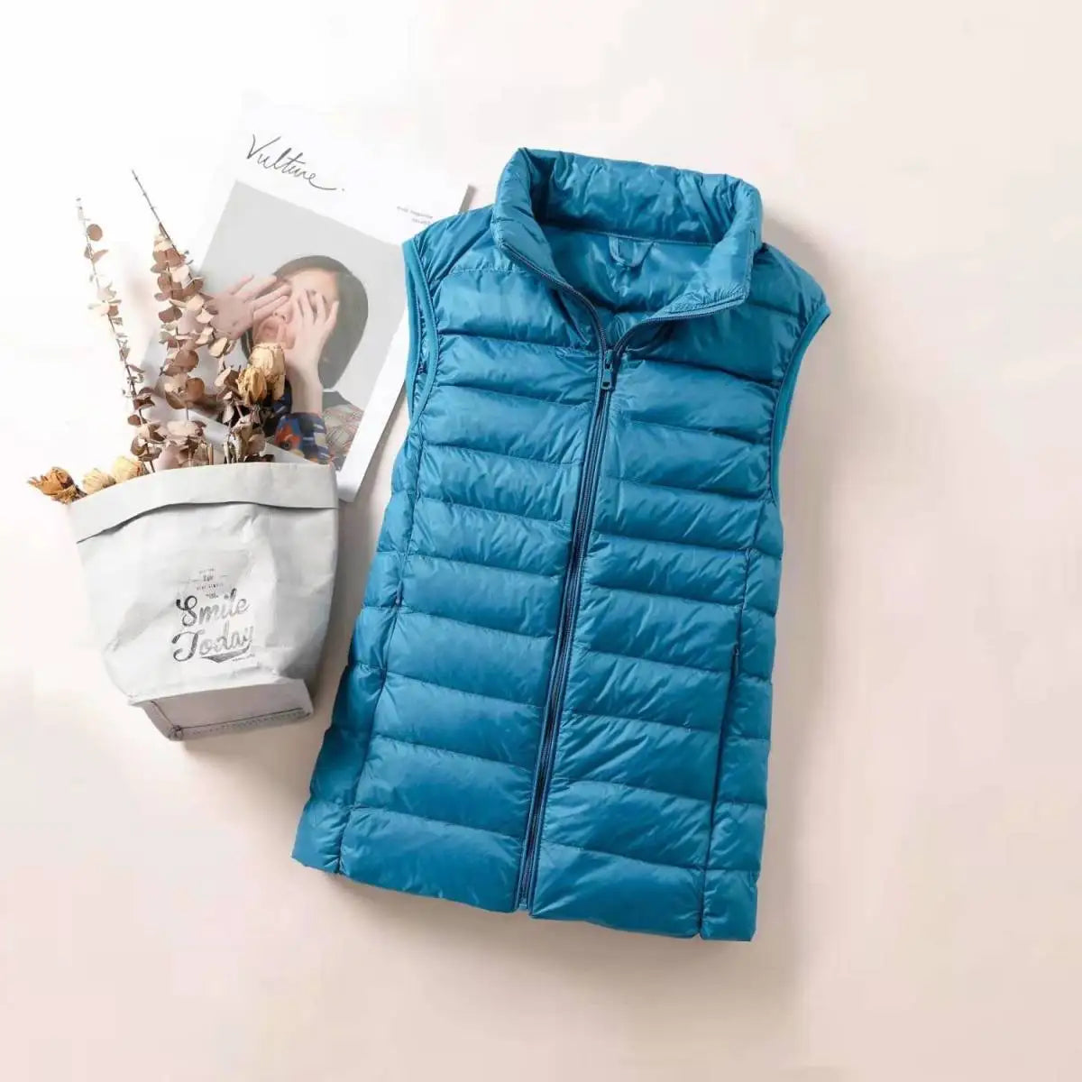 Claire: Women's Down Vest - Slim Sleeveless Jacket, Portable Windproof Waistcoat