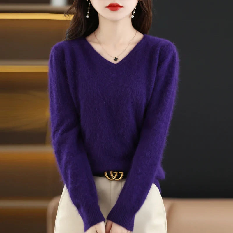 Sarah: Japan-Knit V-Neck Cashmere Sweater