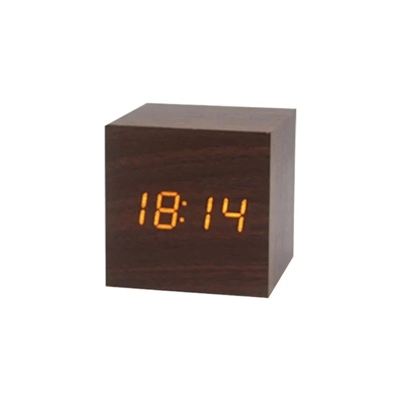 TempTune – LED Wooden Alarm Clock with Temperature Display