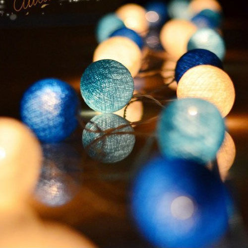 Cotton Ball LED Light Garland