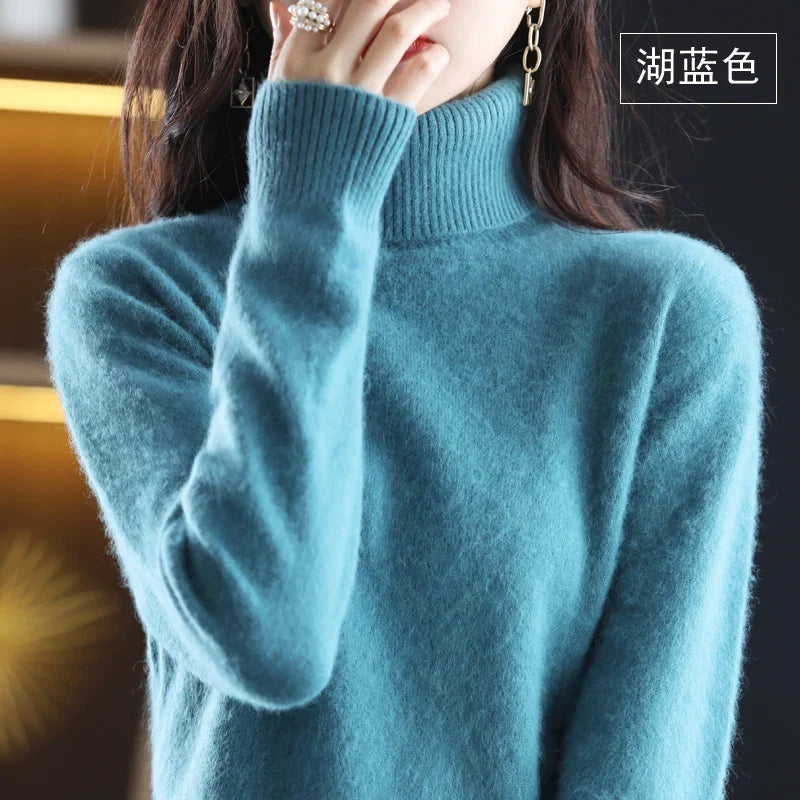 Sinead: Japanese-knit 100% Cashmere Turtleneck Sweater for women: autum&winter essential