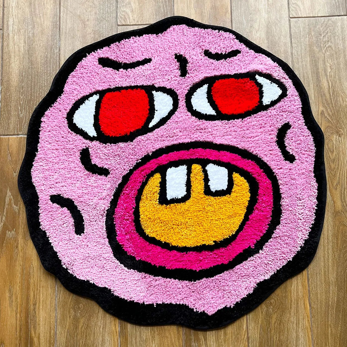 Cherry Bomb Pink Cartoon Rug