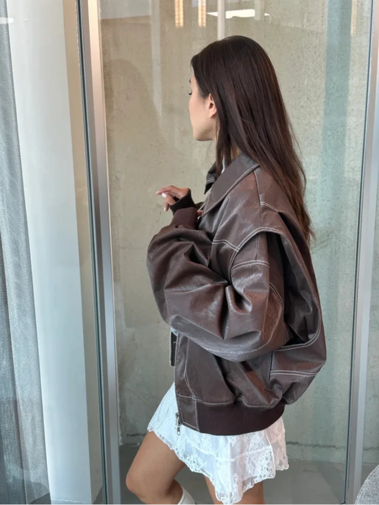 Avery Jacket - Casual Leather Zipper Jacket for Fall