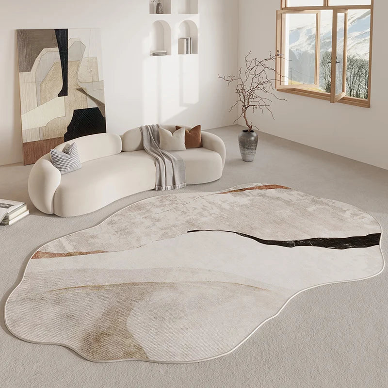 Beige Abstract Cream Style Rug