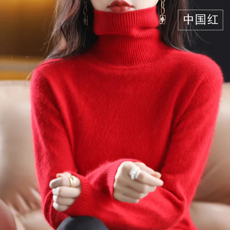 Sinead: Japanese-knit 100% Cashmere Turtleneck Sweater for women: autum&winter essential