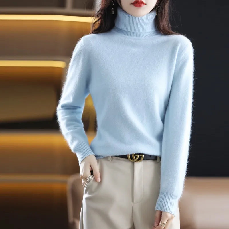 Sinead: Japanese-knit 100% Cashmere Turtleneck Sweater for women: autum&winter essential