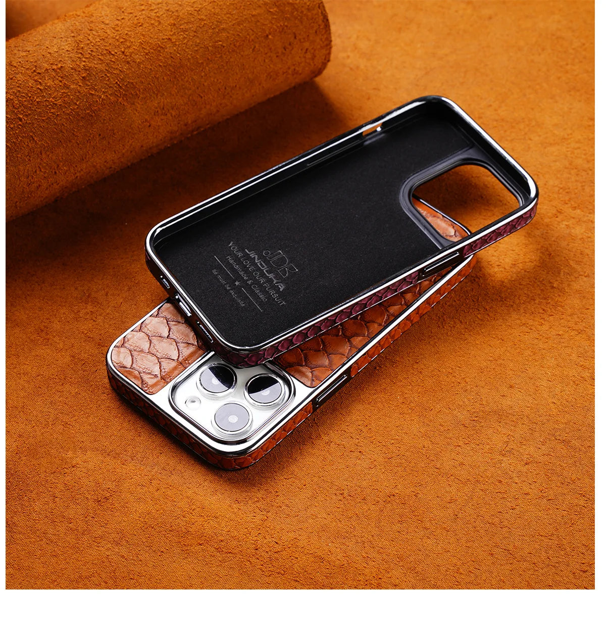 Snakeskin Texture Leather Phone Case For iPhone