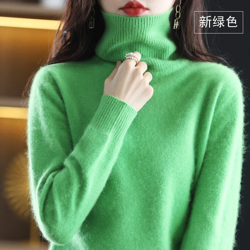 Sinead: Japanese-knit 100% Cashmere Turtleneck Sweater for women: autum&winter essential