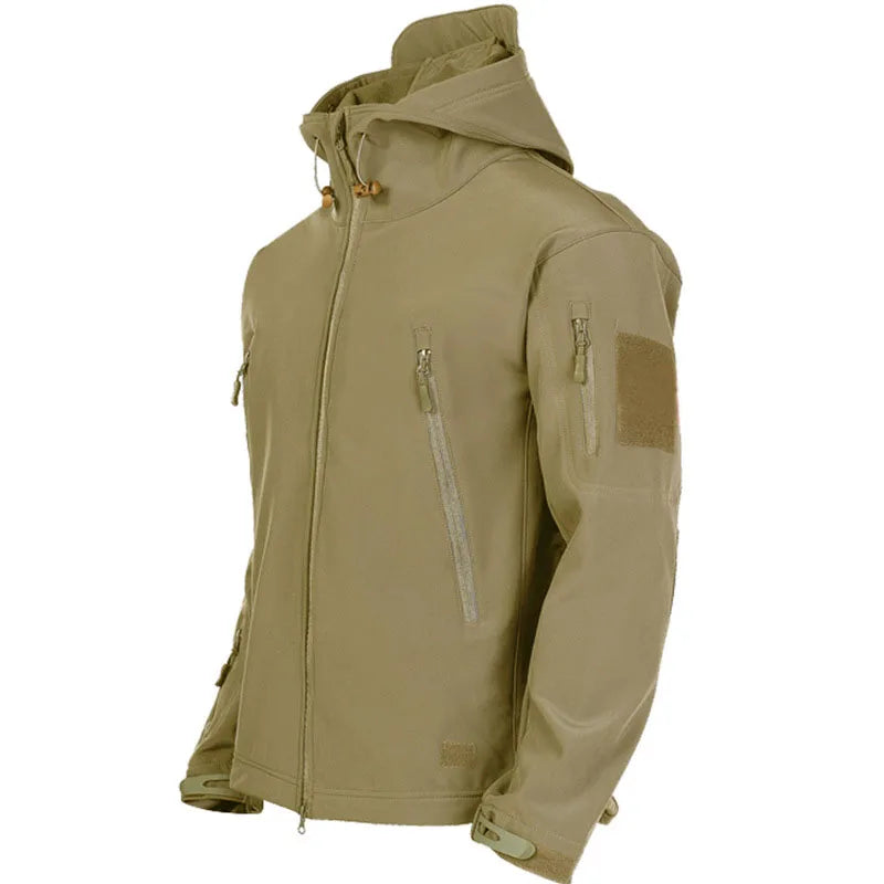 Soft Shell Jacket - Men's Tactical Windproof Waterproof Hooded Bomber Coat