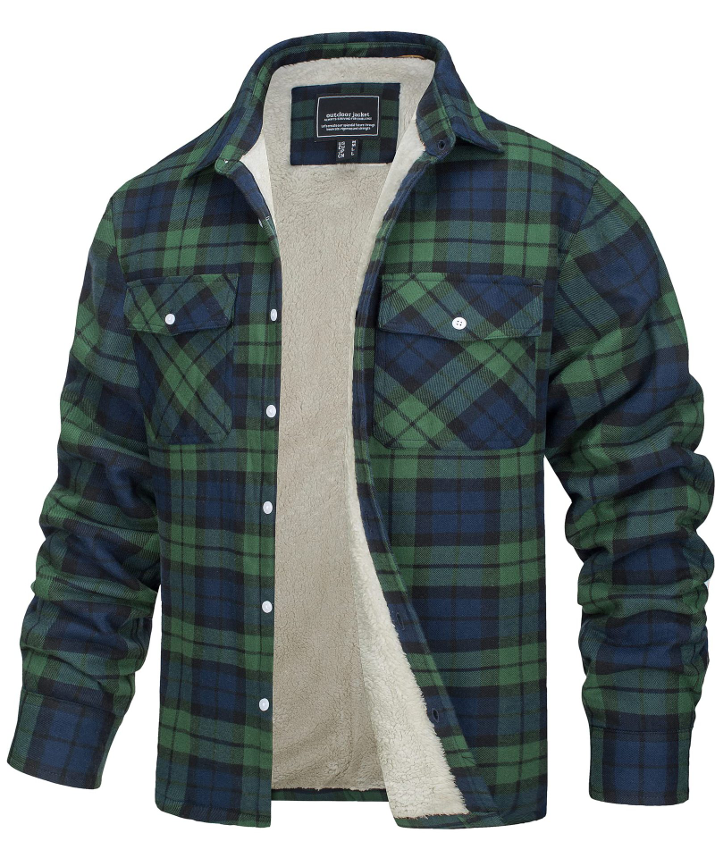 Cedricus - Fleece Lined Plaid Jacket