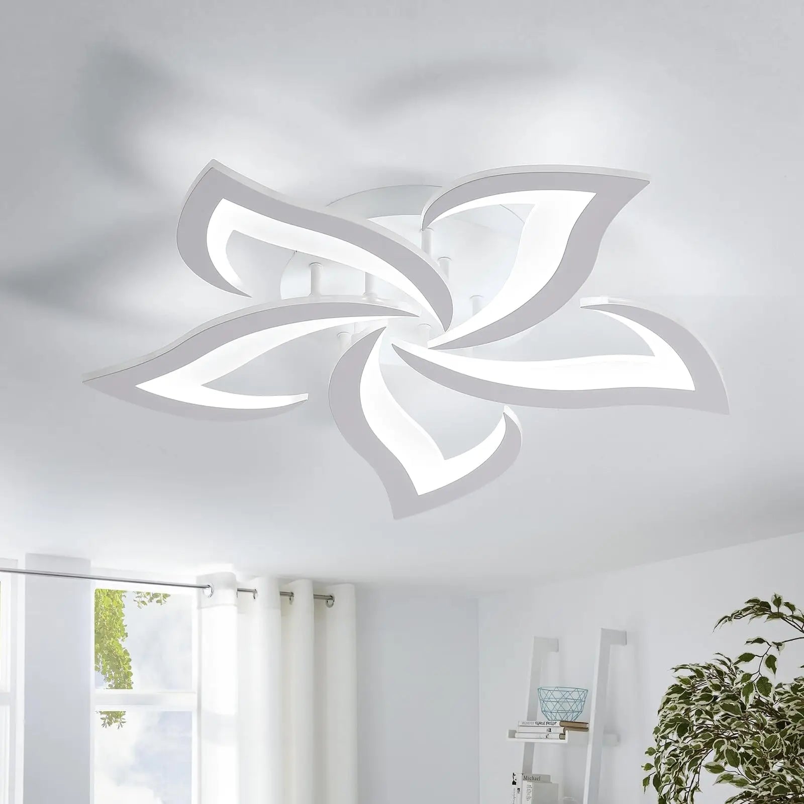 AcrylicAura - Modern Star/Flower Hanging Lamp with Remote Control