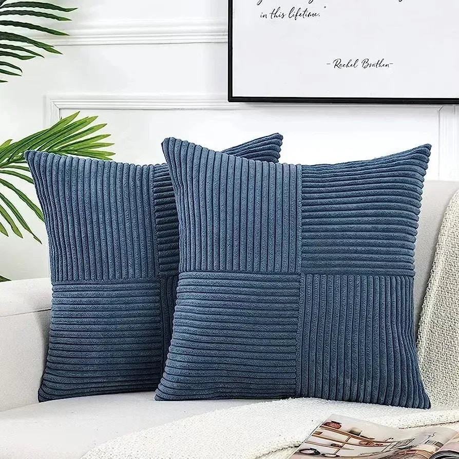 StripeCozy - Soft Corduroy Cushion Cover for Home Decor