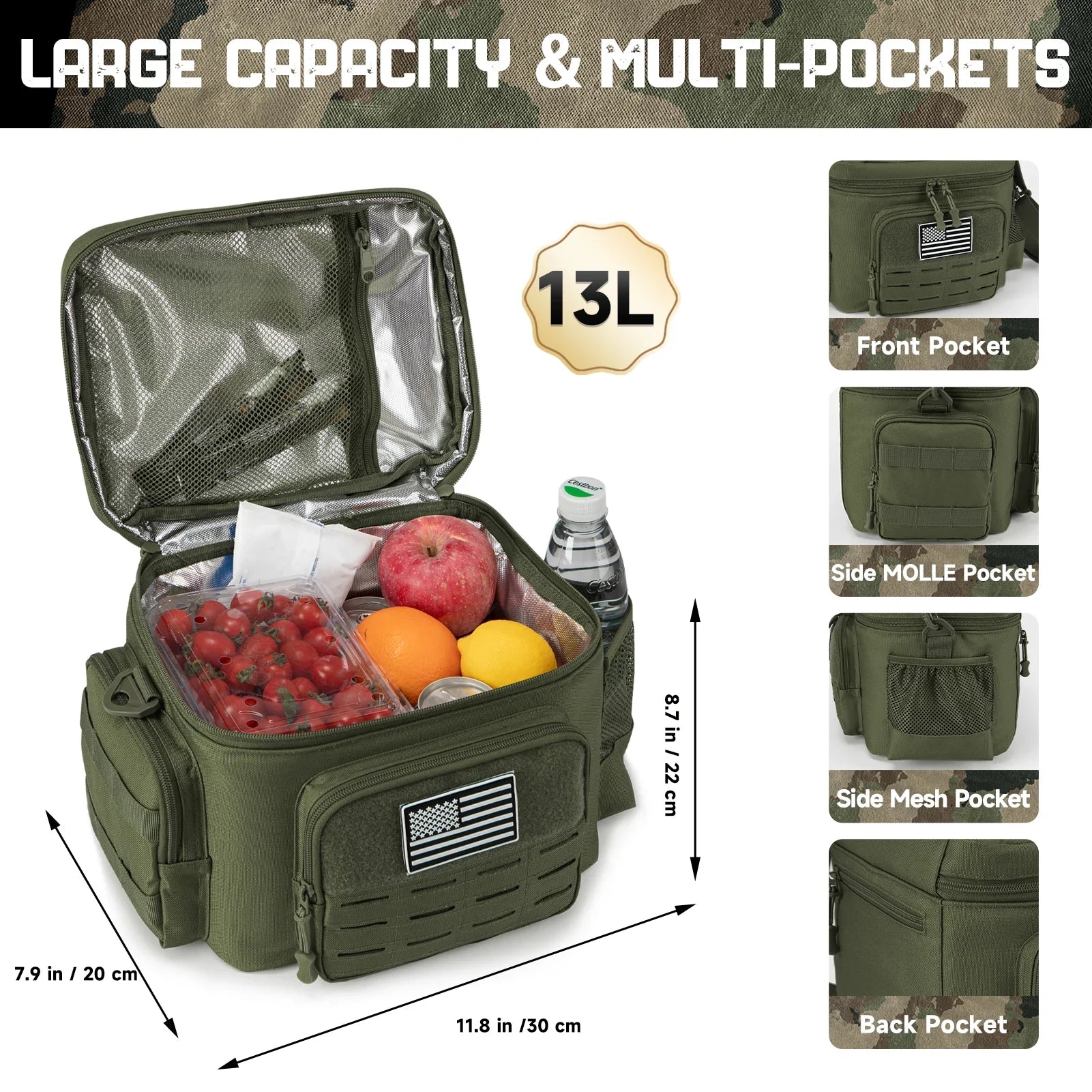 Tactical Lunch Box for Men - Heavy Duty Leakproof Cooler Bag for Work & Outdoor Adventures