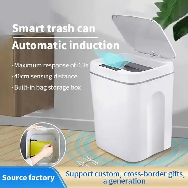 Sophia Smart 16L Automatic Sensor Trash Can – Touchless Waterproof Waste Bin for Kitchen & Bathroom