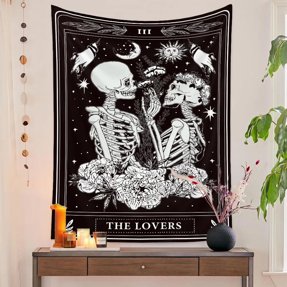 Skull Wedding Tarot Tapestry