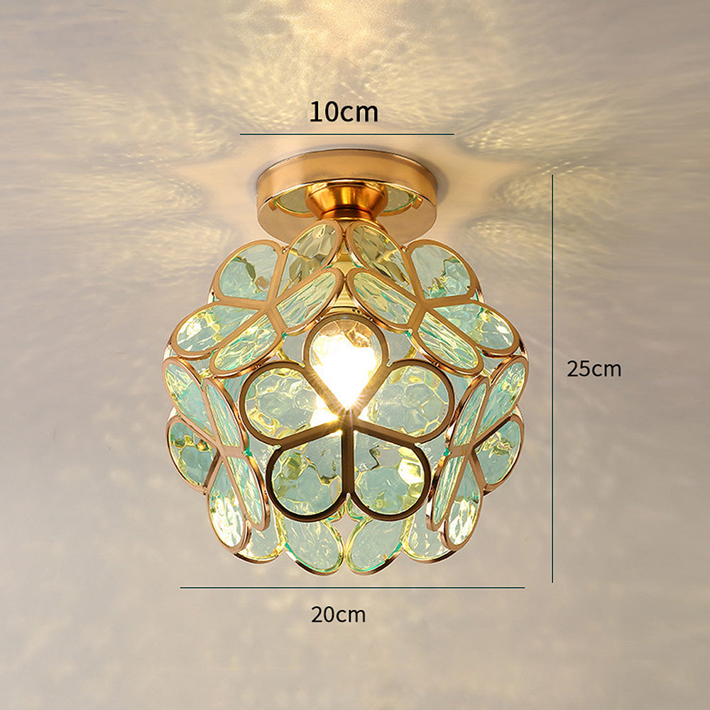 Design Flowers Style Glass Hallway Ceiling Lamp