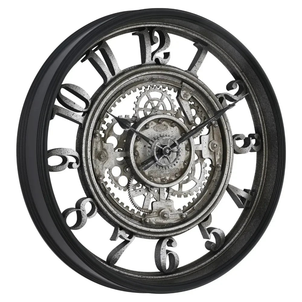 RusticGear - Metal Wall Clock with Arabic Numerals