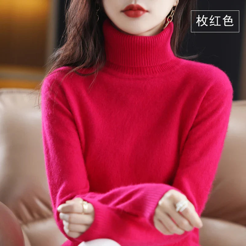 Sinead: Japanese-knit 100% Cashmere Turtleneck Sweater for women: autum&winter essential