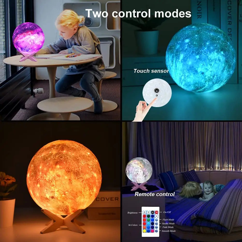 3D LED Moon Table Lamp, Night Lamp, Galaxy Lamp