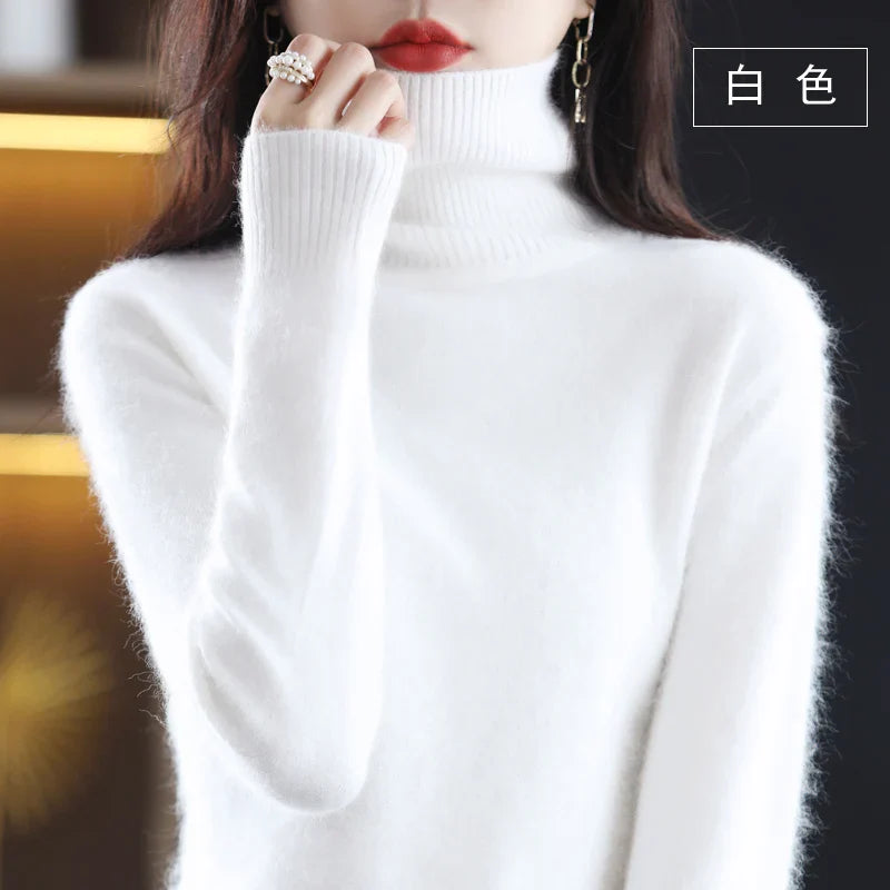 Sinead: Japanese-knit 100% Cashmere Turtleneck Sweater for women: autum&winter essential