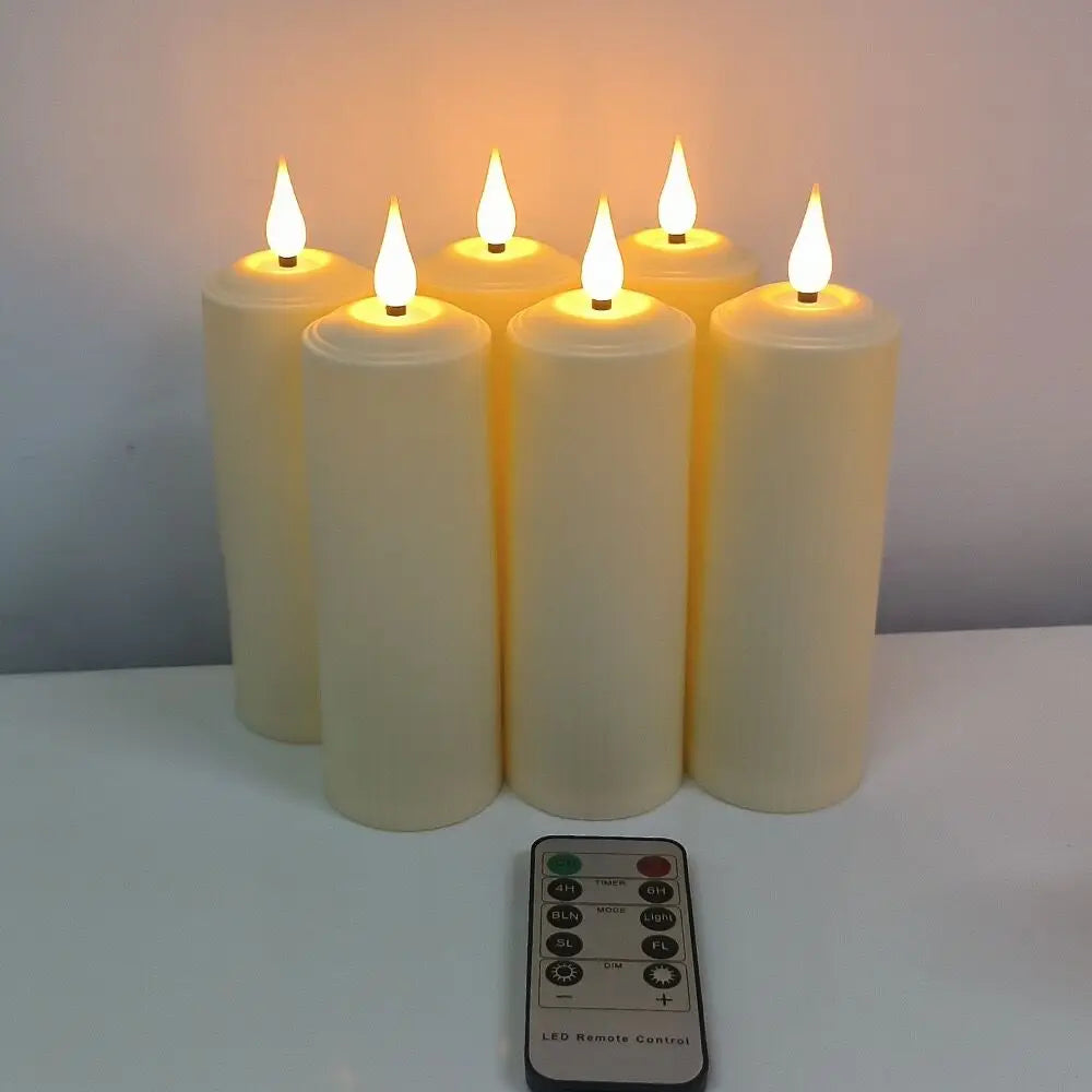 AmbianceRomane - Waterproof LED Pillar Candles with Remote Control