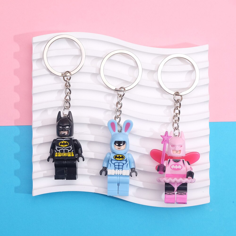 Super Hero Building Blocks Keychain