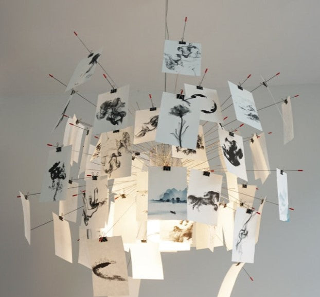 DIY Illumination Ingo Maurer Zettel Chandelier: Personalized Lighting