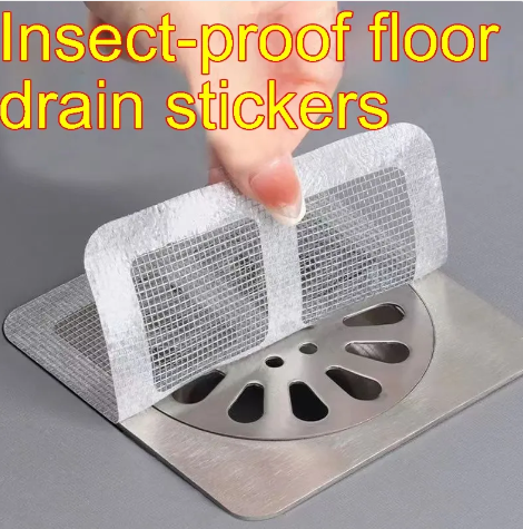 Disposable self-adhesive drain plate - anti-clogging, protection against insects and anti-hair