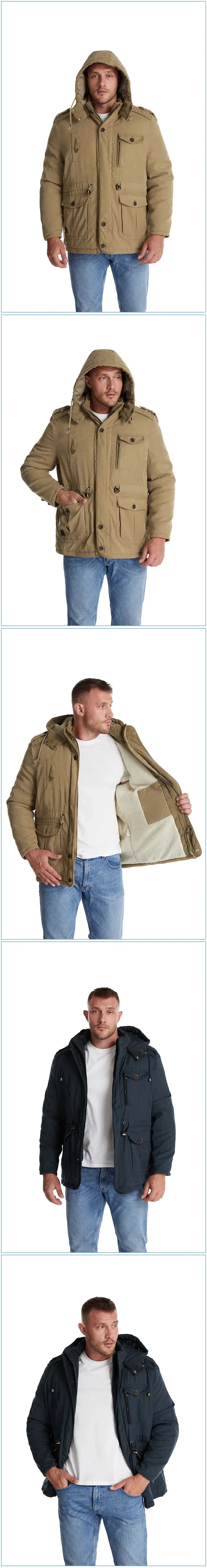 Stylish warm parka jacket for men with hood