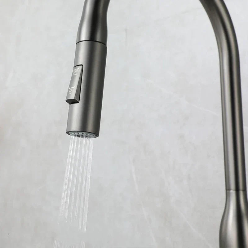 SteelFlow – Kitchen mixer tap with pull-out hand shower faucet