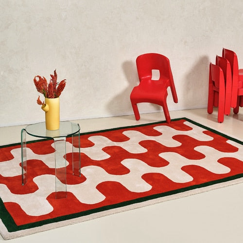 Checkerboard Plush Bedroom Rug