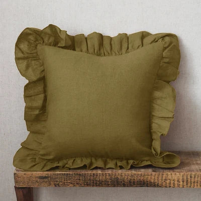 Soft Ruffled Pure Linen Cushion & Pillowcase Covers - 11 Colours, Various Sizes