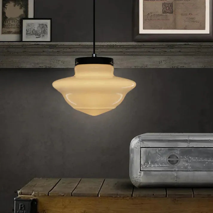 VintageGlow – Geometric Pendant Lamp in Matte Glass