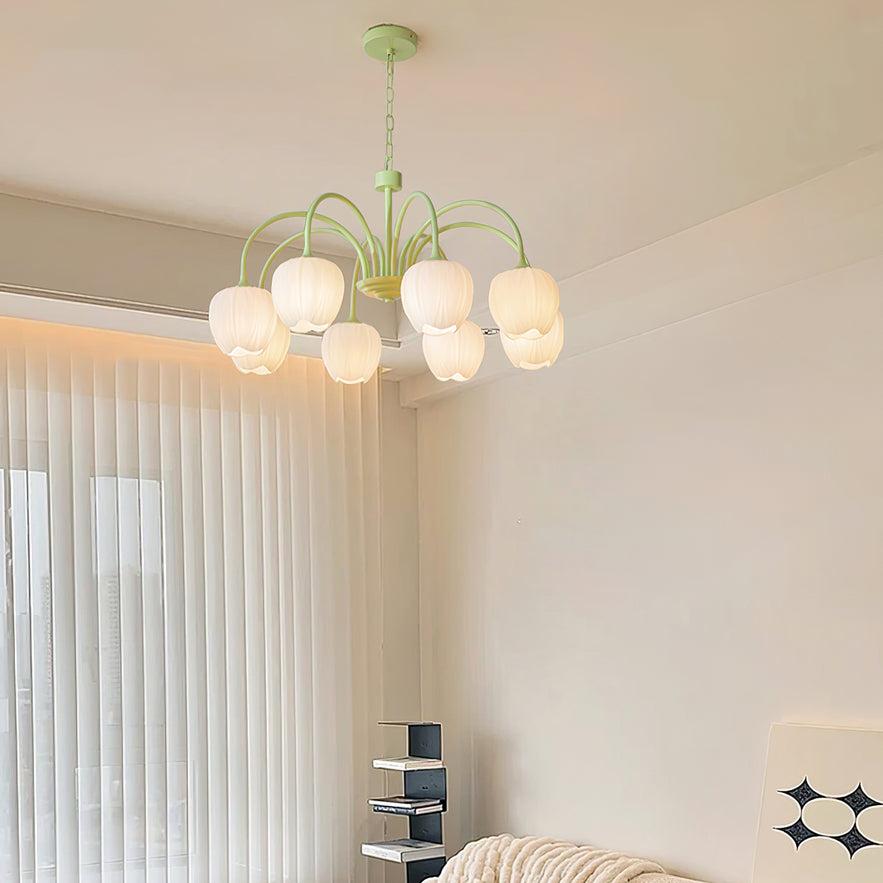 Tulip – Elegant Matcha Chandelier