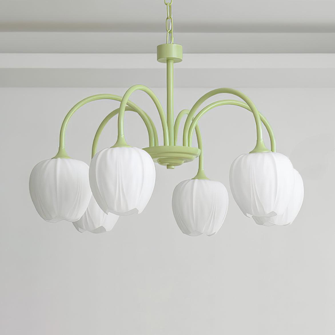 Tulip – Elegant Matcha Chandelier