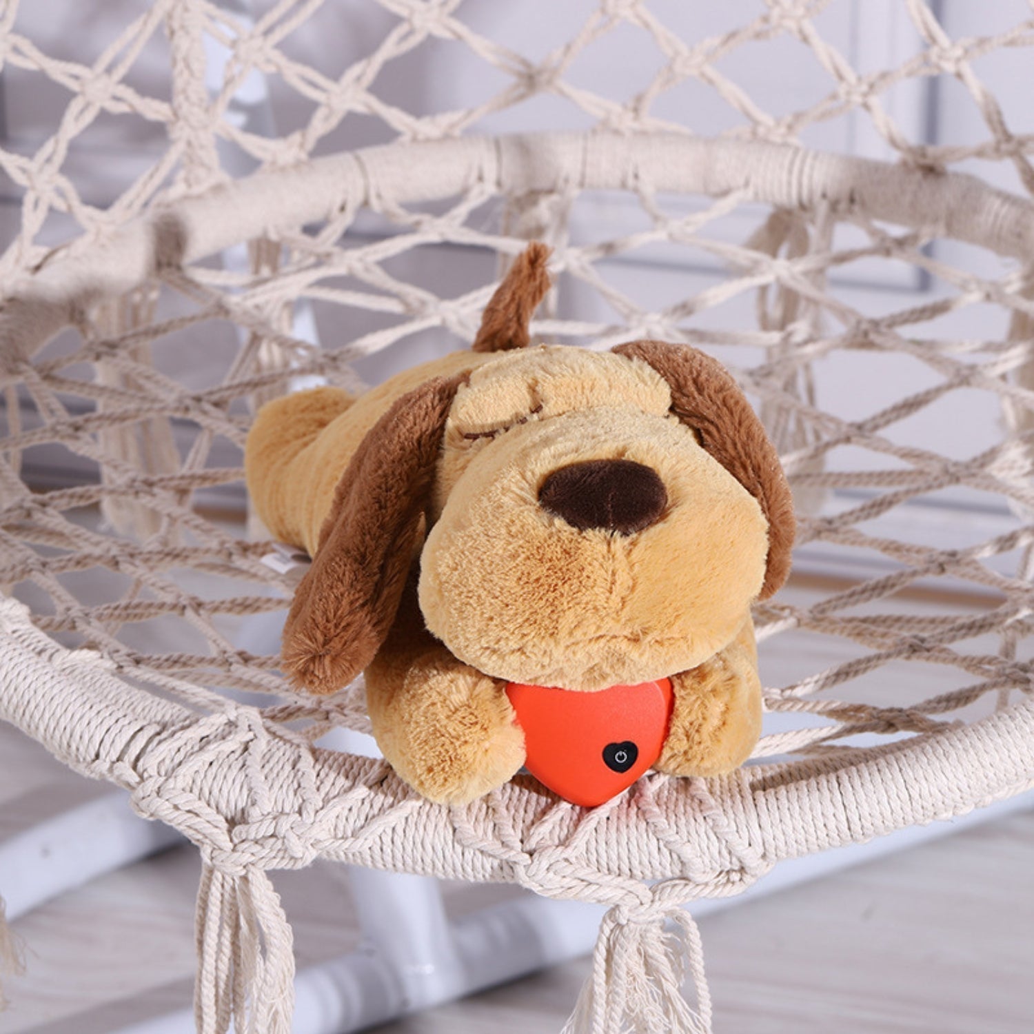 Calming Plush Dog Toy with Soothing Heartbeat for Puppy Comfort