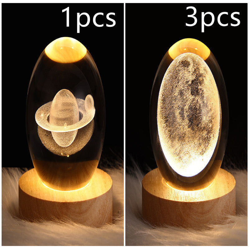 3D Galaxy Crystal Ball LED Night Lamp