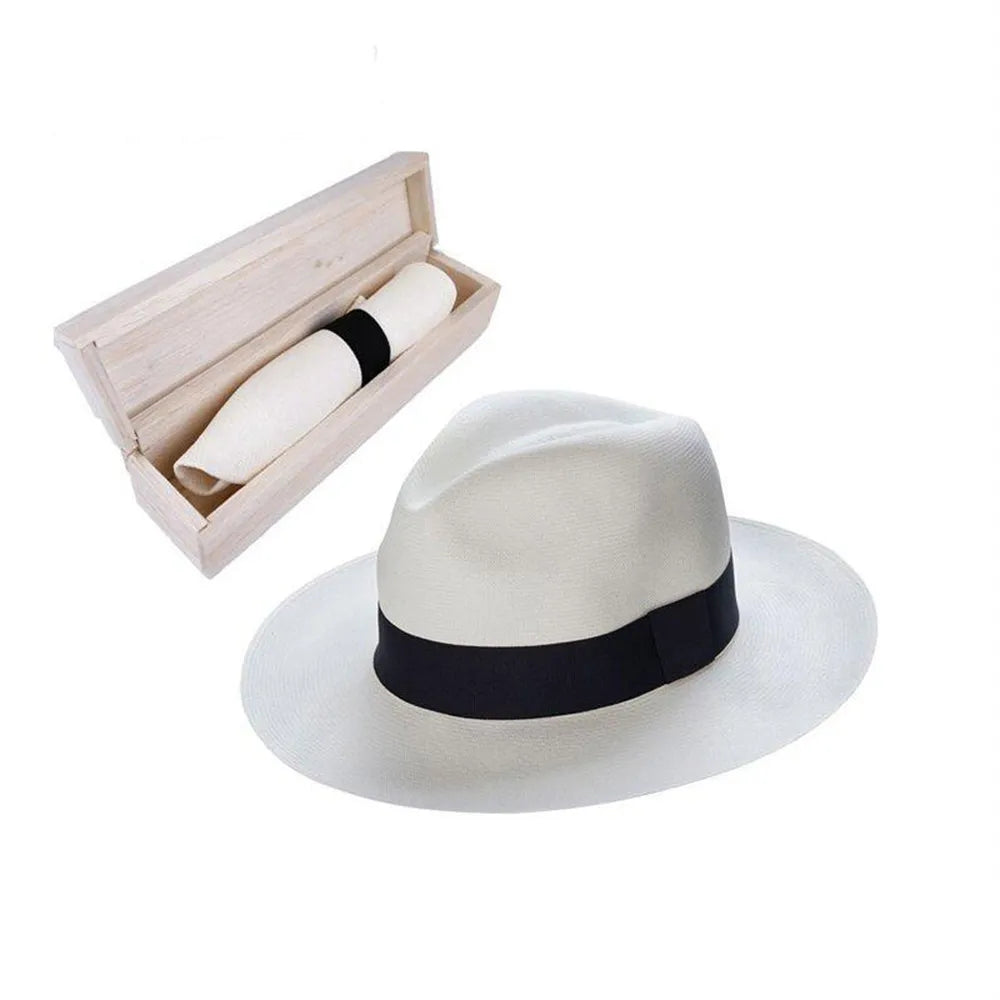 Traditional Ecuador Panama hat with classic hatband