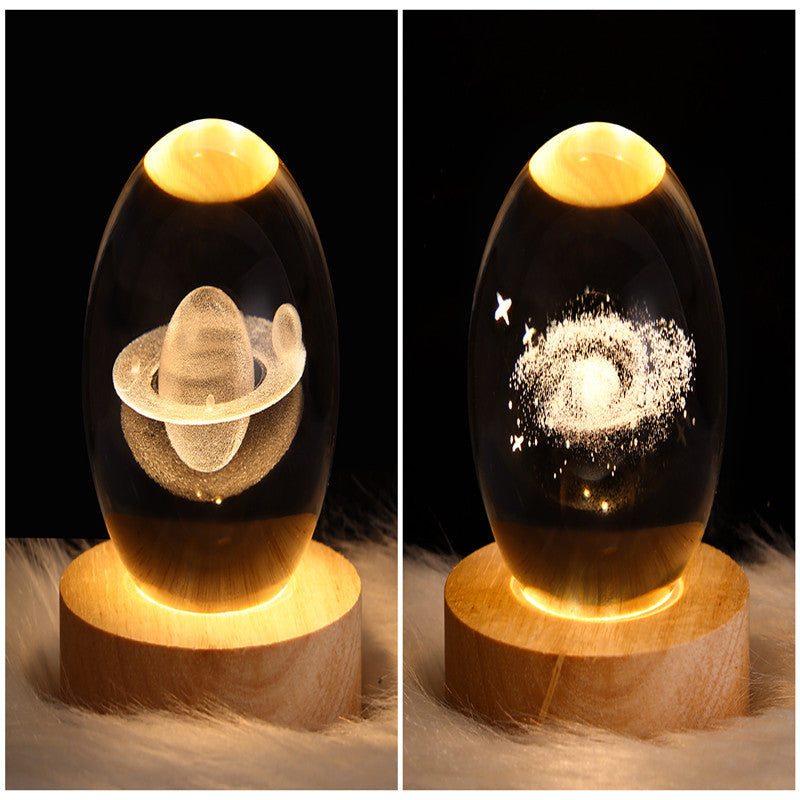 3D Galaxy Crystal Ball LED Night Lamp