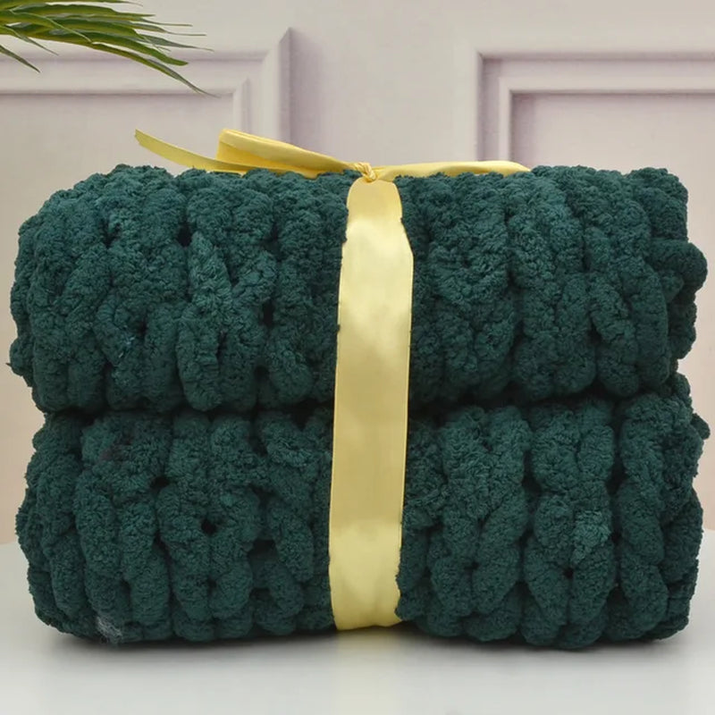 Chunky Hand Knitted Blanket - Soft, Cozy & Stylish Home Decor