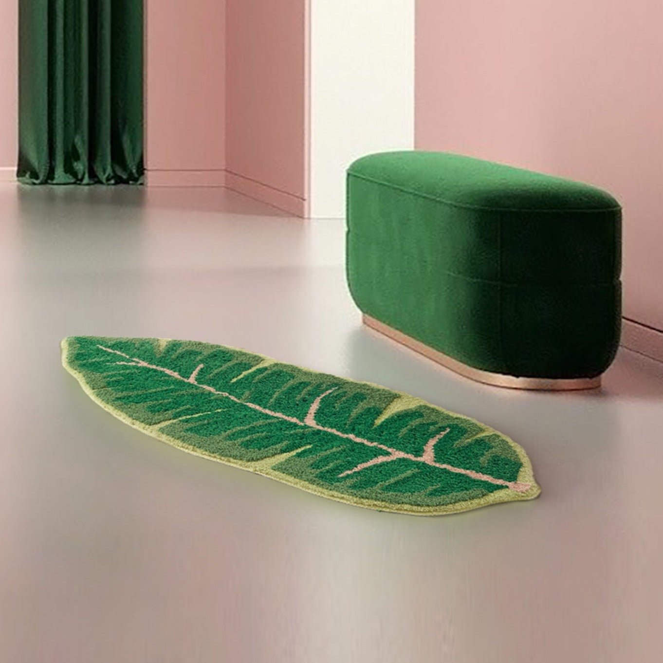 Tropical Monstera & Banana Leaf Non-Slip Mat – Nature-Inspired Decor for Your Home