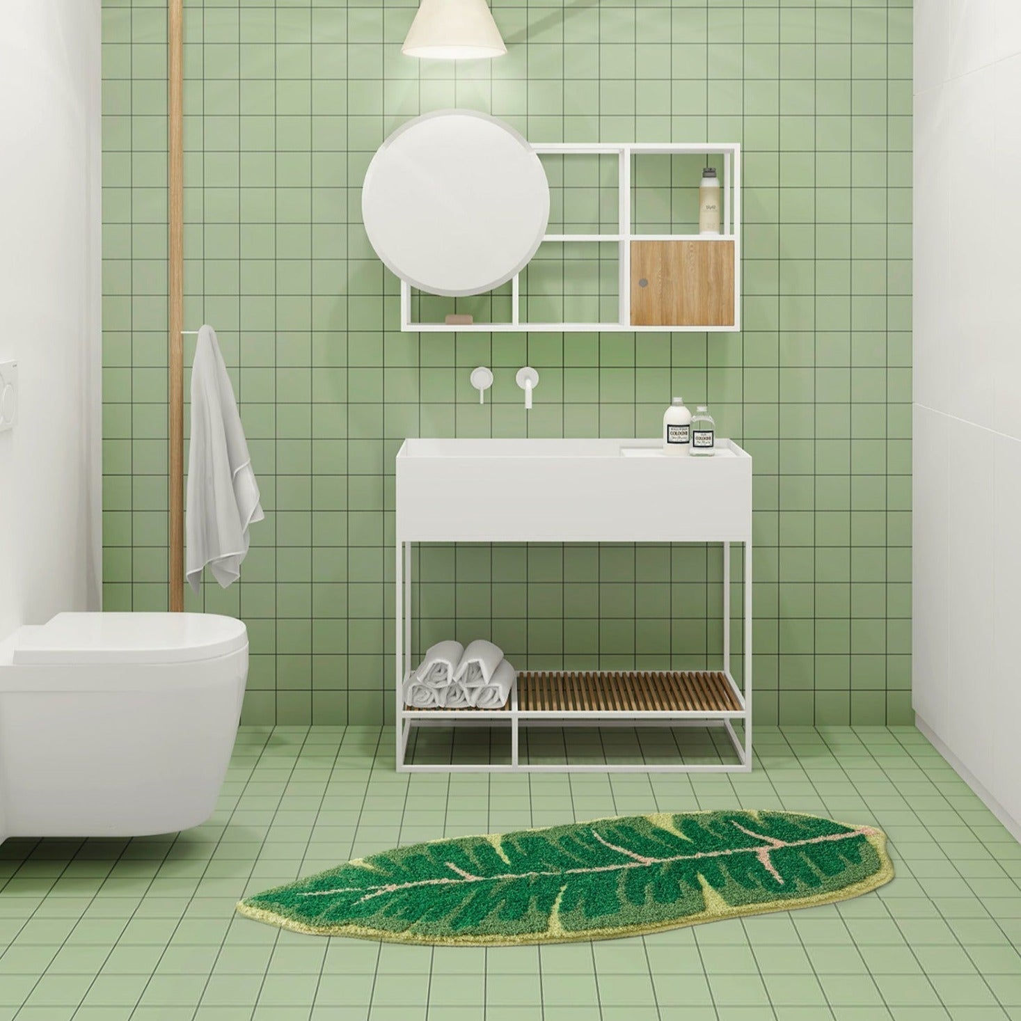 Tropical Monstera & Banana Leaf Non-Slip Mat – Nature-Inspired Decor for Your Home