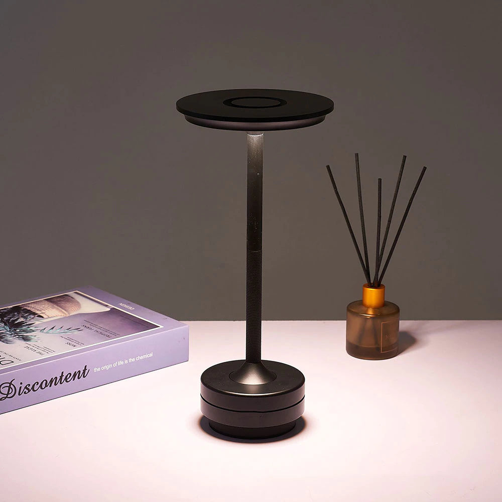 The "Disc" Rechargeable and Dimmable Aluminium Lamp