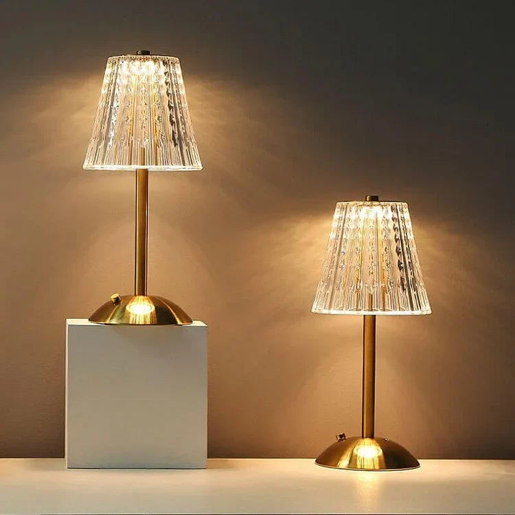 Vintage Golden Crystal Table Lamp