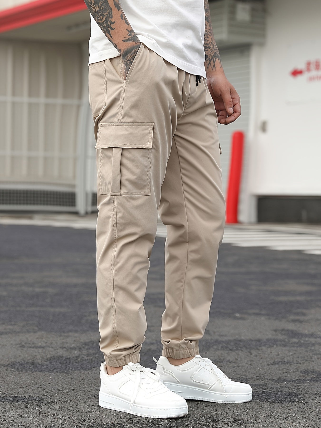 Beige Cargo Jogging Pants - Lukas