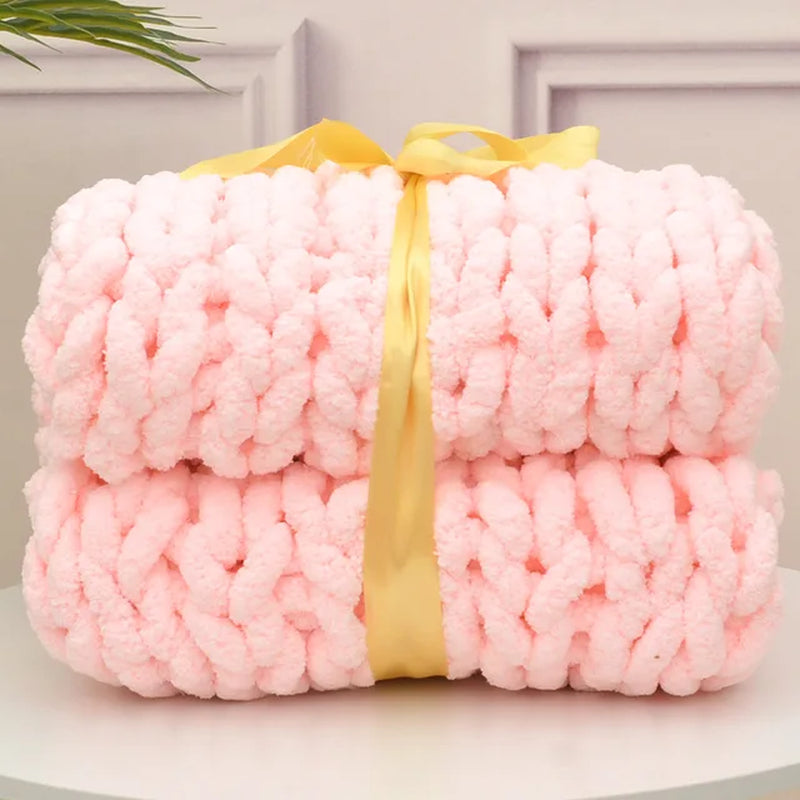 Chunky Hand Knitted Blanket - Soft, Cozy & Stylish Home Decor